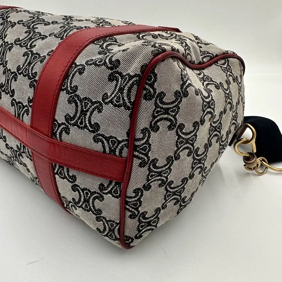 CELINE Handbag Mini Boston Bag Triomphe Canvas and Leather - Picture 7 of 14